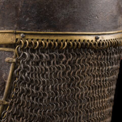 York Helmet, chainmail fringe on back of helmet.